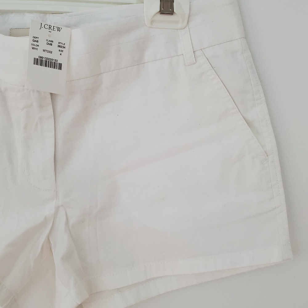 J Crew 3 1/2 Inch Chino Shorts in White NWT